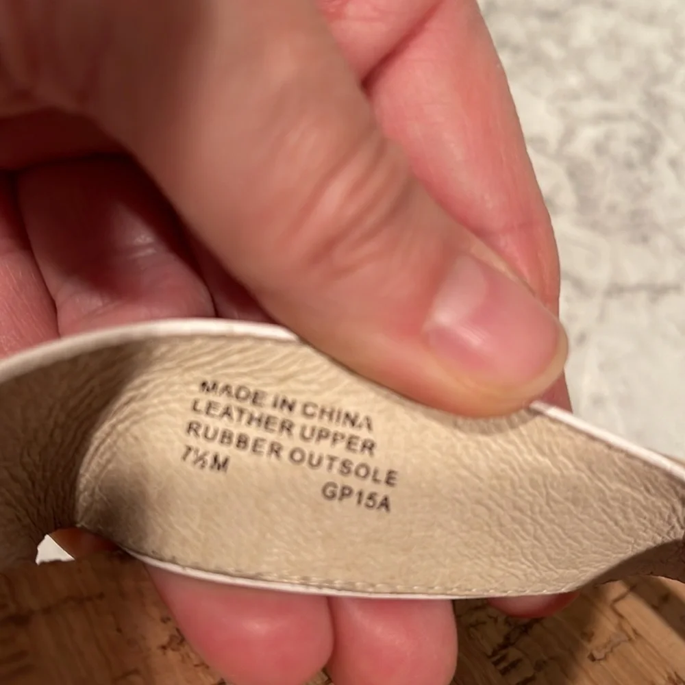 MICHAEL Michael Kors White Leather Cork Platform Thong Sandals